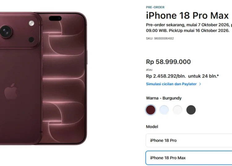 Harga iPhone 18 Pro dan 18 Pro Max di Indonesia